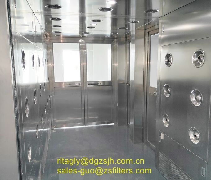 Fast Speed Scrolled Doors Air Shower Tunnel For  Material  ,  Air Blow Passage 0